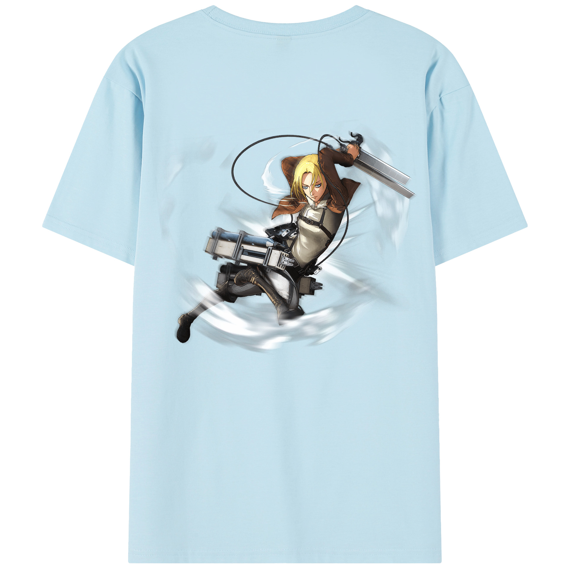 （画像用） 進撃の巨人 アニ・レオンハート Attack on Titan Annie Leonhart 綿100％半袖Tシャツ（背面プリント）